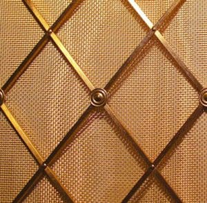 Decorative brass wire mesh lattice screen