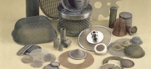 Wire mesh pressed components and fabricated filters