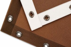 Rotex style mesh screens with PVC edging and eyelets for mounting